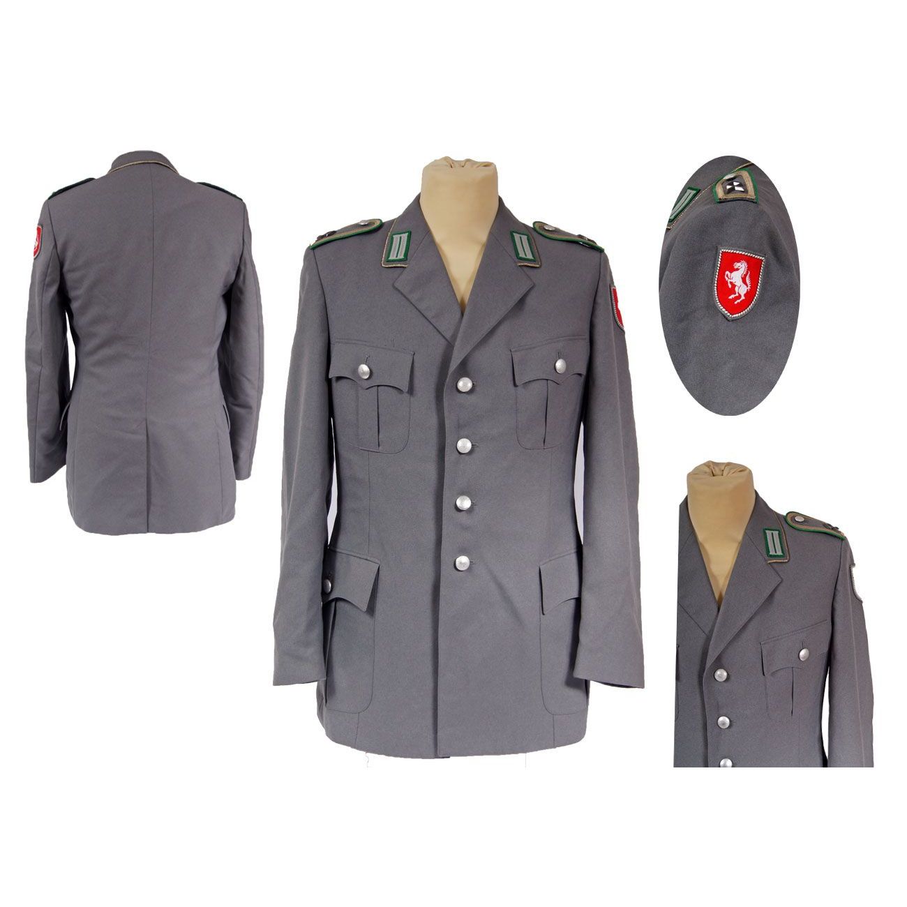 Bundeswehr Uniformjacke mit Effekten Heer grau gebraucht Bekl. 46
