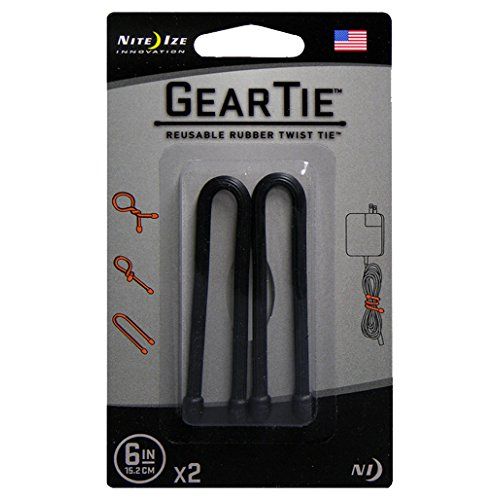 2 Stück Nite Ize Gear Tie Packbinder schwarz 6 Inch 15,2 cm = 4,45€/Stück