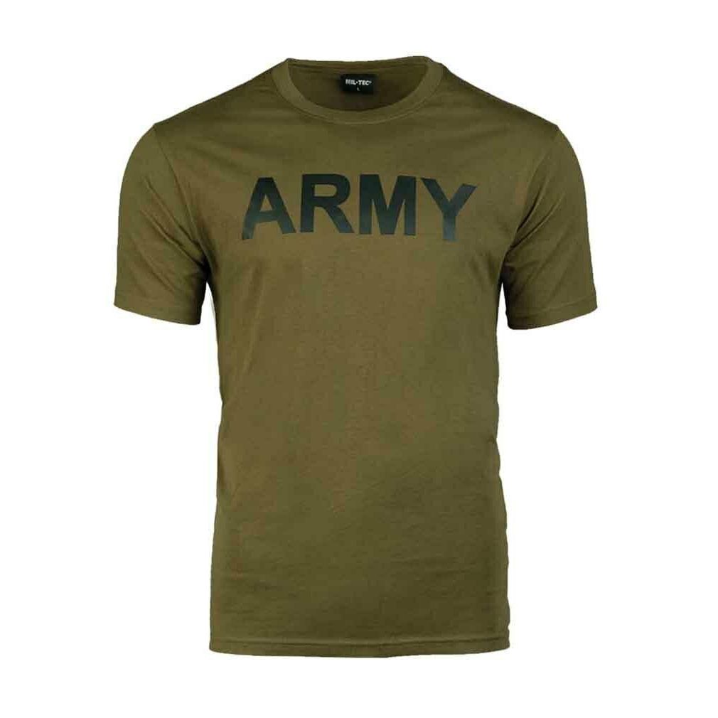 T-Shirt bedruckt ARMY oliv S