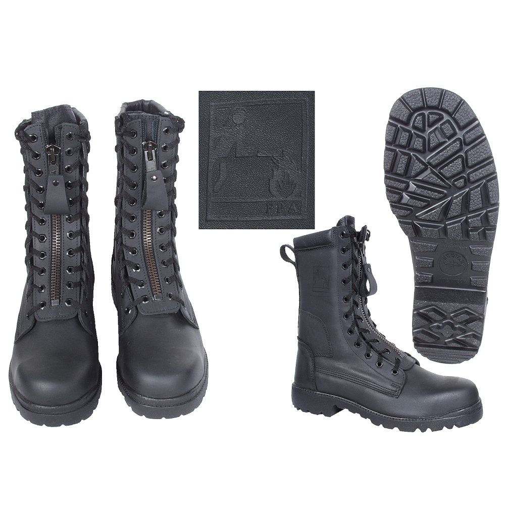 Bundeswehr Feuerwehr Sicherheitsstiefel m. Stahlkappe schwarz Restposten Schuhe D 41