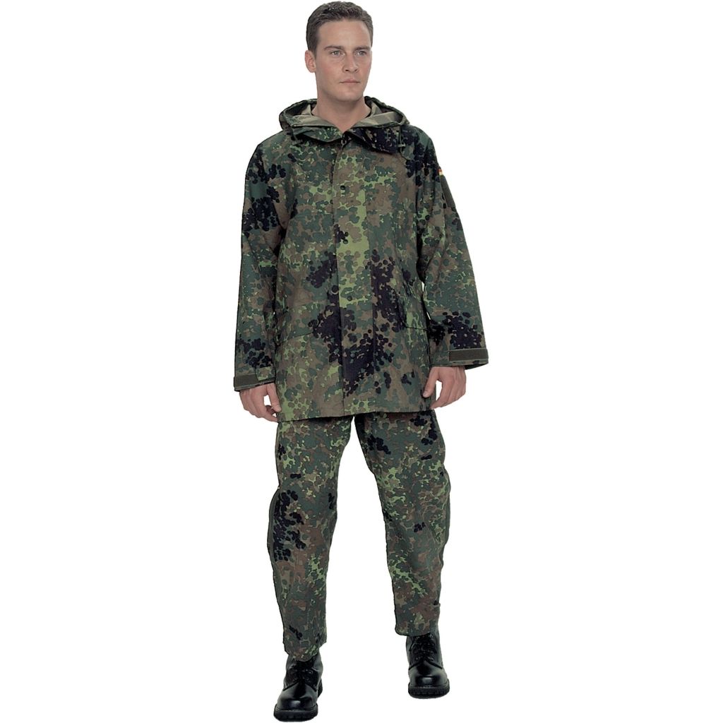 Bundeswehr Goretex-Anzug Nässeschutz flecktarn gebraucht Bekl. 48