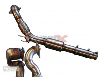 BULL X VW Polo WRC 2,0 TFSi FWD Downpipe 76mm mit 200 Zellen Sportkat