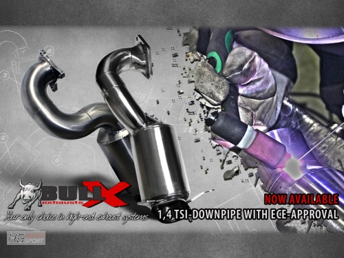 BULL-X VAG 1,4 TSI EWG-Downpipe für Fzge. ohne Kompressor, inkl. Fl...
