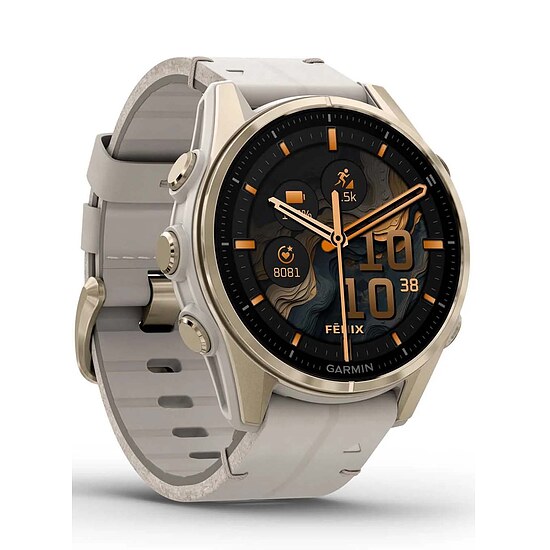 Garmin fenix® 8 AMOLED Saphir mit Lederarmband Ref. 010-02903-40 - Multisport GPS Smartwatch