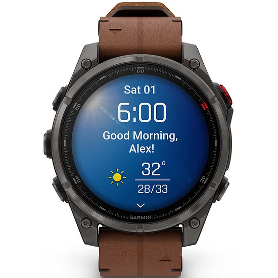 Garmin fenix® 8 PRO AMOLED Saphir mit Lederarmband Ref. 010-03198-40 - Multisport GPS Smartwatch