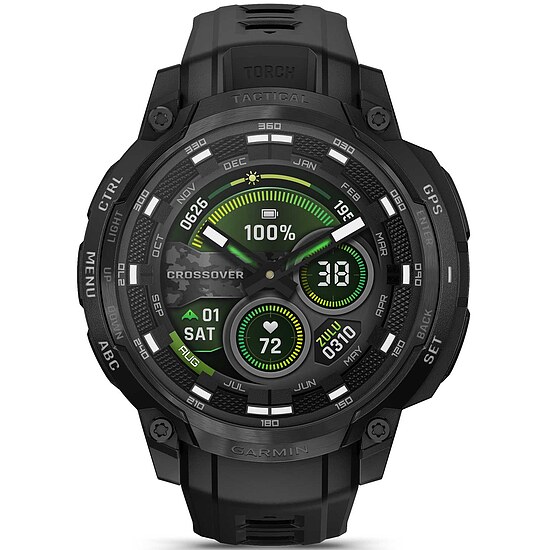 Garmin Instinct Crossover Amoled Tactical mit Silikonarmband Ref. 010-03398-02 - Outdoor GPS Smartwatch