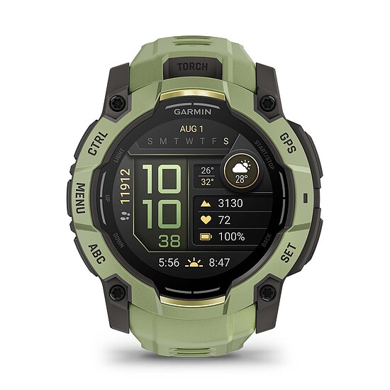 Garmin Instinct 3 AMOLED Kieselgrau/Farngrün mit Silikonarmband Ref. 010-03020-02 - Outdoor GPS Smartwatch