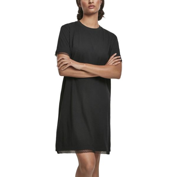 Urban Classics Ladies - Boxy Lace Hem Kleid schwarz
