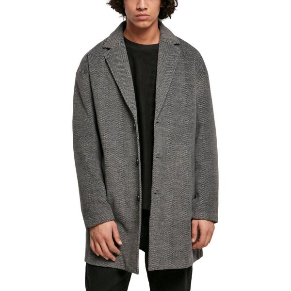 Urban Classics - Classic Herringbone Coat Mantel grau