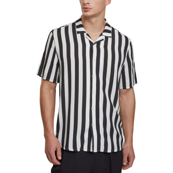 Urban Classics - Viscose Resort Shirt Hemd schwarz offwhite