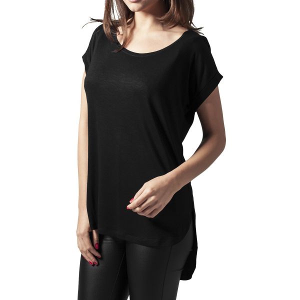 Urban Classics Ladies - Long Shaped Slub Tee schwarz