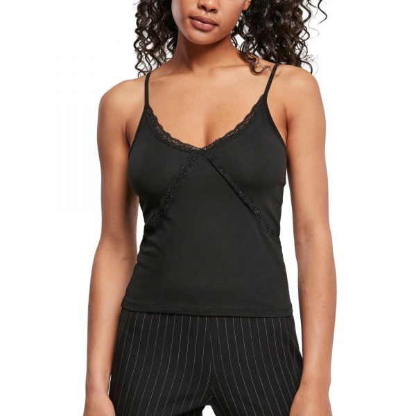 Urban Classics Ladies - LACES 90s Tank Top schwarz