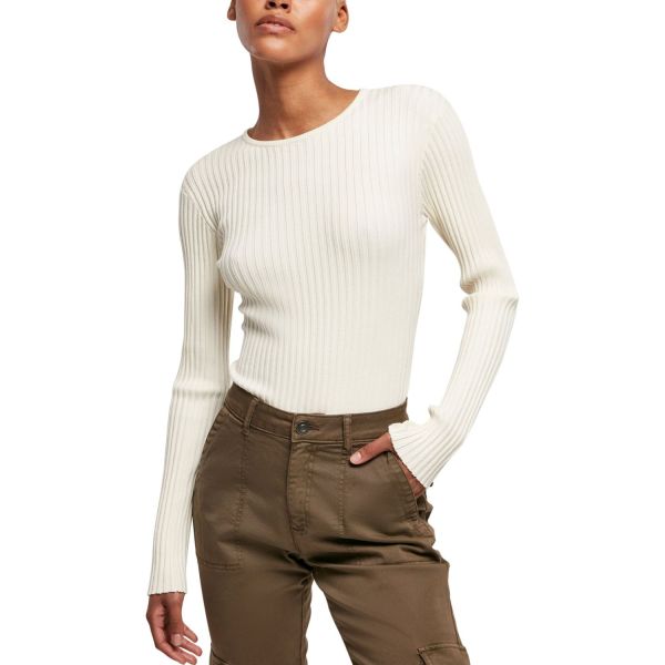Urban Classics Ladies - Rib Knit Longsleeve Body Top