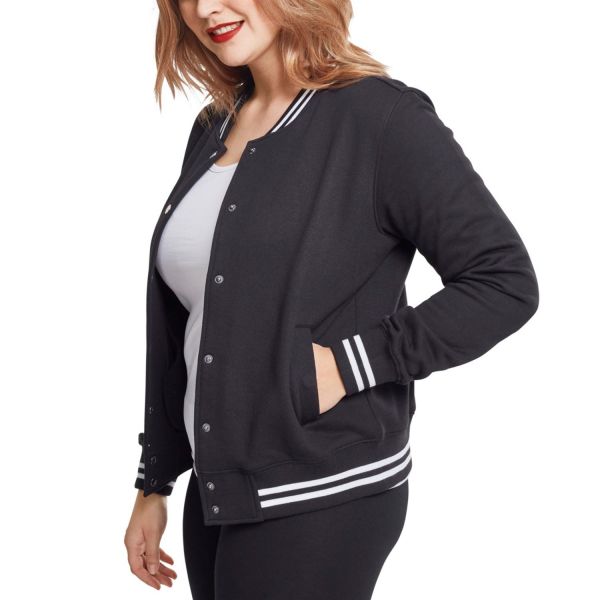 Urban Classics Ladies - College Baseball Sweat Fleece Jacke