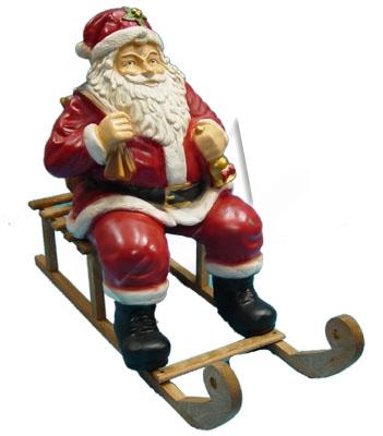 Design Nikolaus auf Schlitten Figur Garten Statue Figuren Skulpturen Dekoration