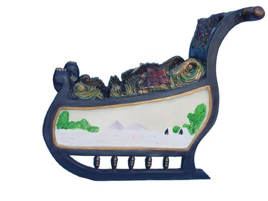 Deko Schlitten XXL Figur Garten Statue Skulptur Figuren Skulpturen Weihnachten