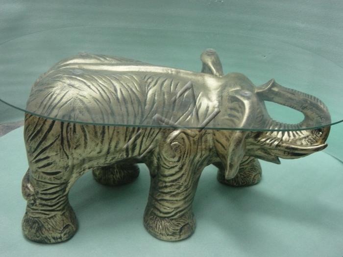 Elefant Beistell Couch Sofa Tisch Figur Glas Tische Möbel Wohnzimmer Möbel Neu