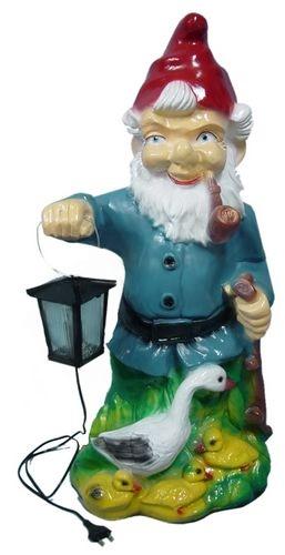 Zwerg mit Laterne Figur Garten Statue Skulptur Zwerge Skulpturen Deko Lampe Neu