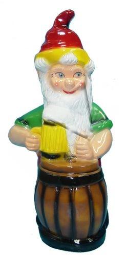 Design Zwerg mit Bier Figur Garden Statue Skulptur Figuren Skulpturen Deko Neu