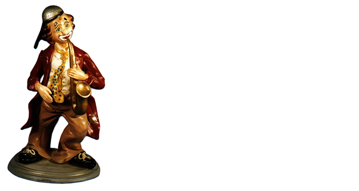 Design Clown Saxophon Figur Statue Skulptur Figuren Skulpturen Dekoration 5011