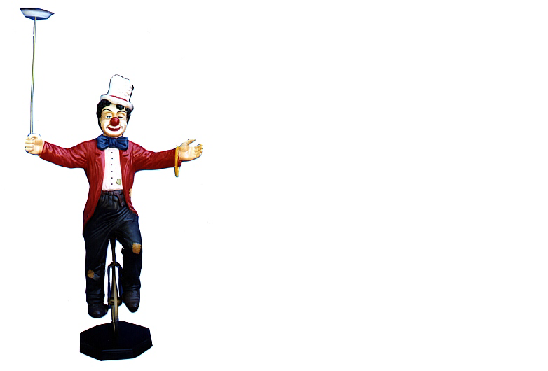 Design Clown auf Fahrrad Figur Statue Skulptur Figuren Skulpturen Deko 5029