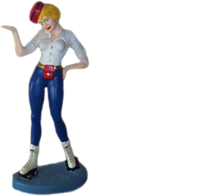 Design Kellnerin USA Rollschuhe Figur Statue Skulptur Figuren Skulpturen 60er