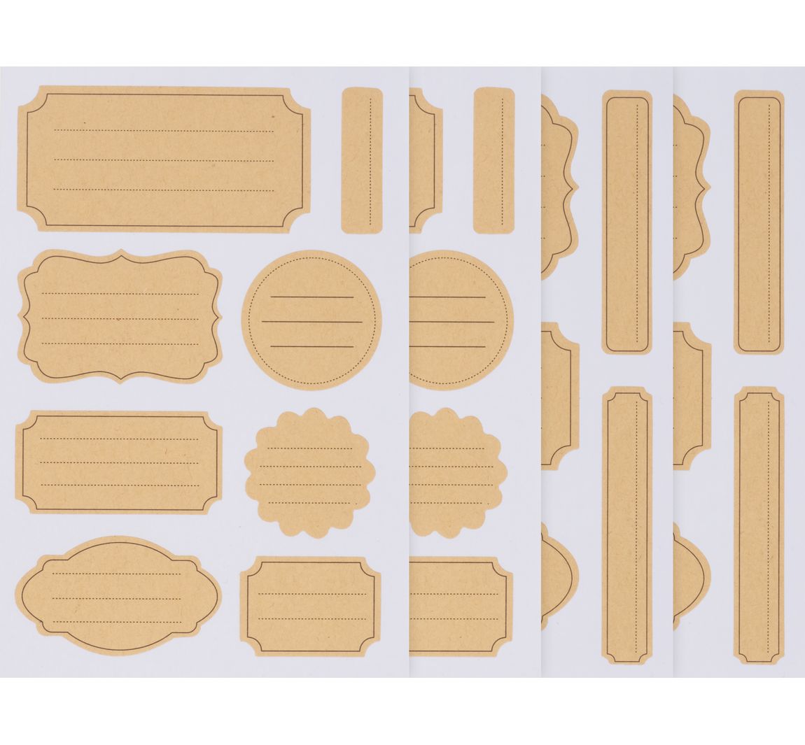 Kraftpapier Sticker 'Etiketten liniert'