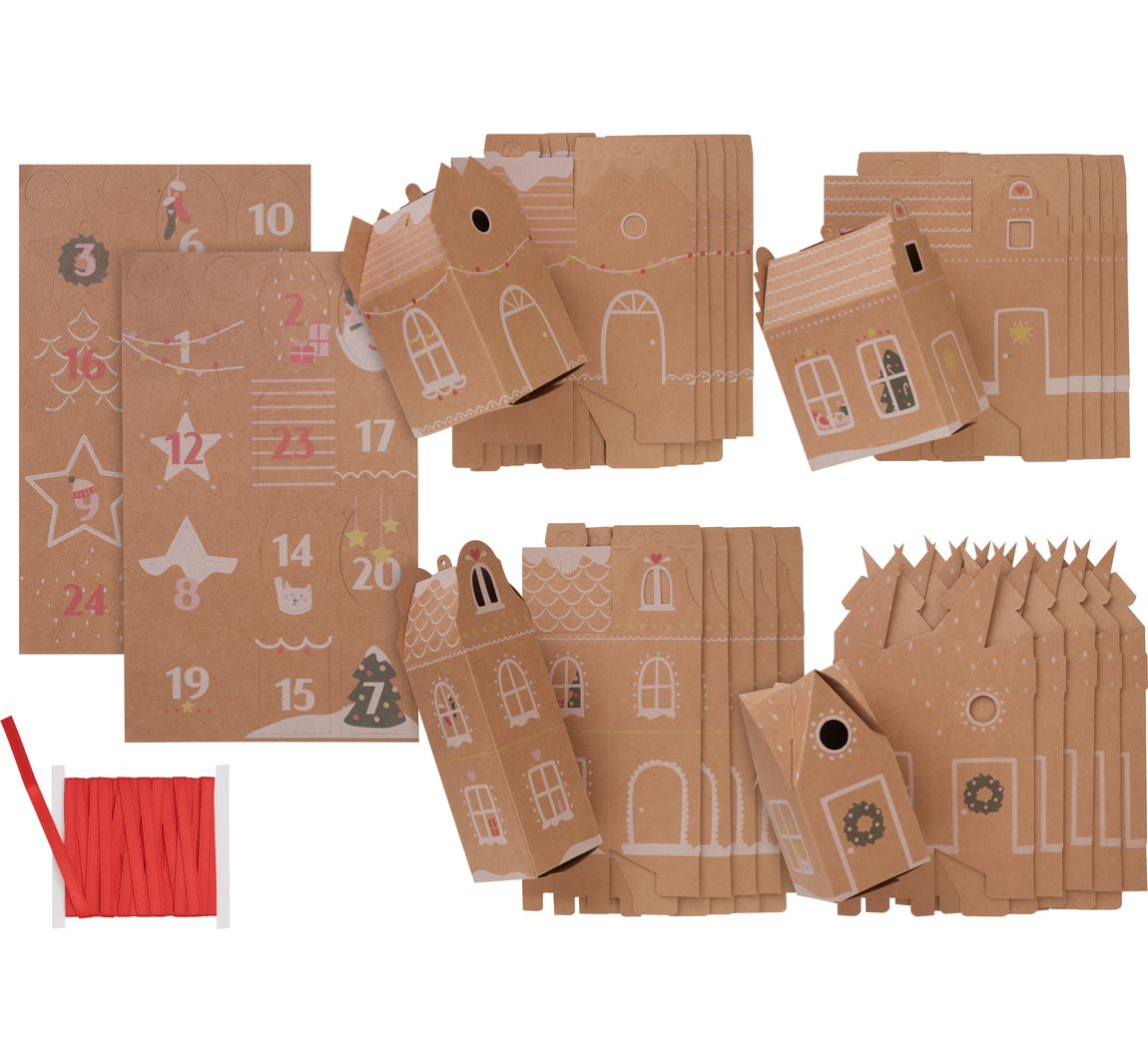 Adventskalender-Set 'Lebkuchenhaus'