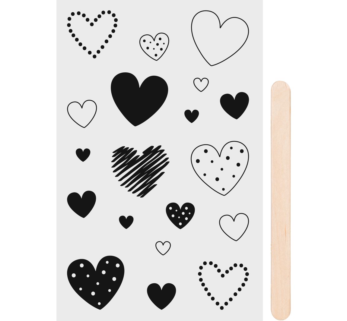 Rubbel-Sticker 'Herzen'