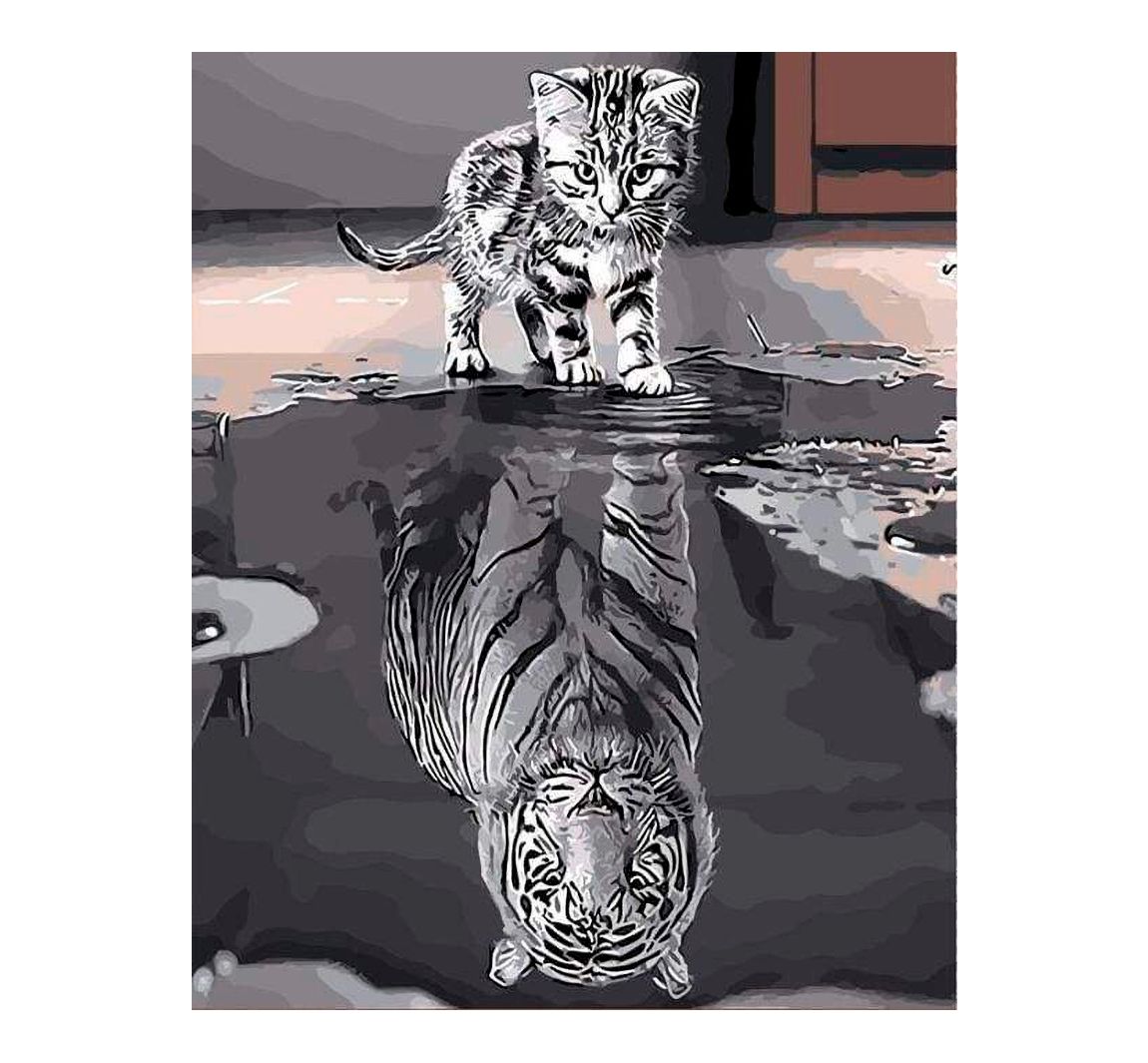 Malen nach Zahlen 'Katze und Tiger'