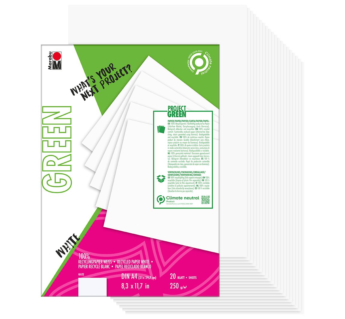 Marabu Green Papierblock White, DIN A4