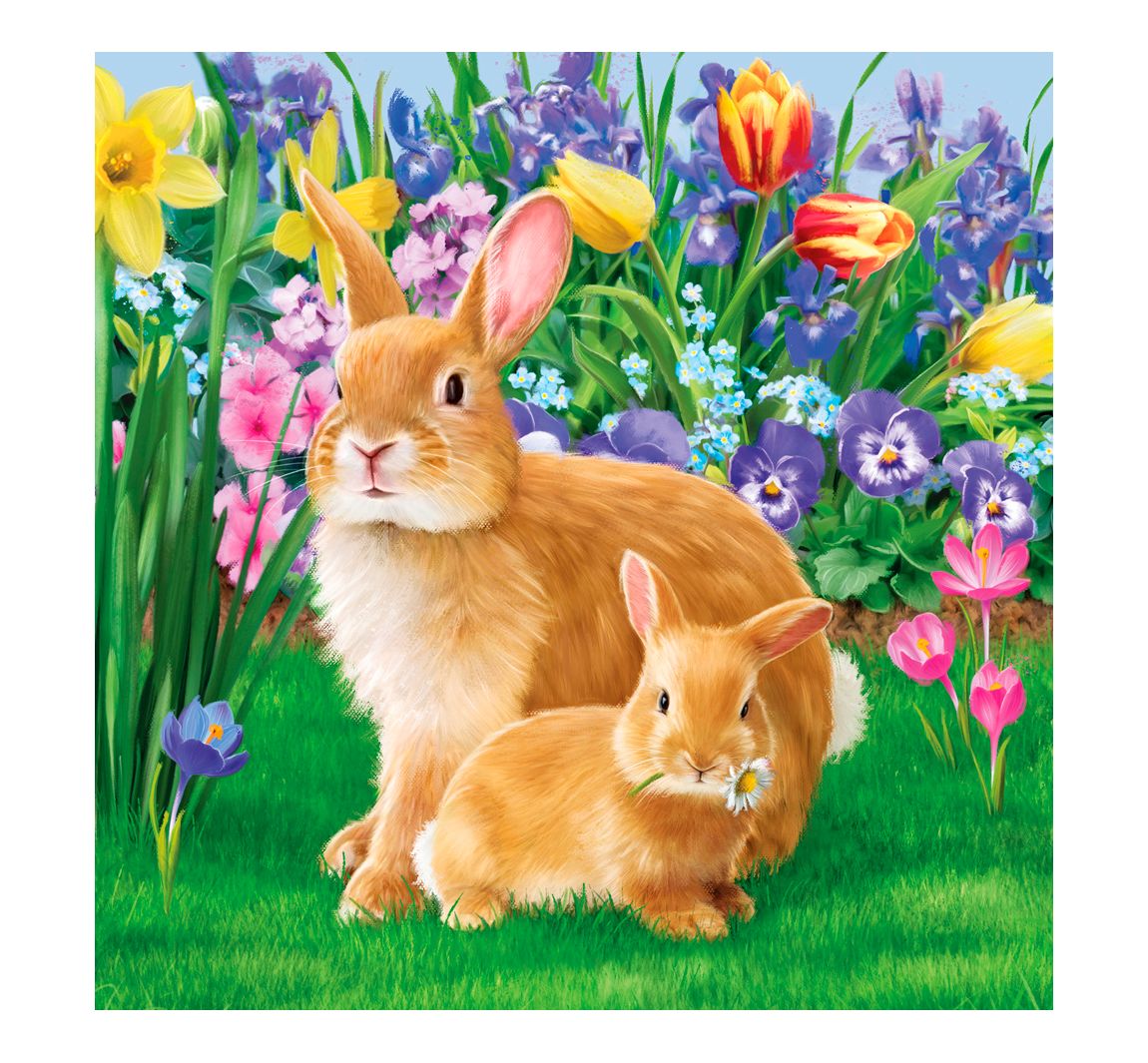 Serviette 'Hasenmutter mit Kind' - 20 Stück