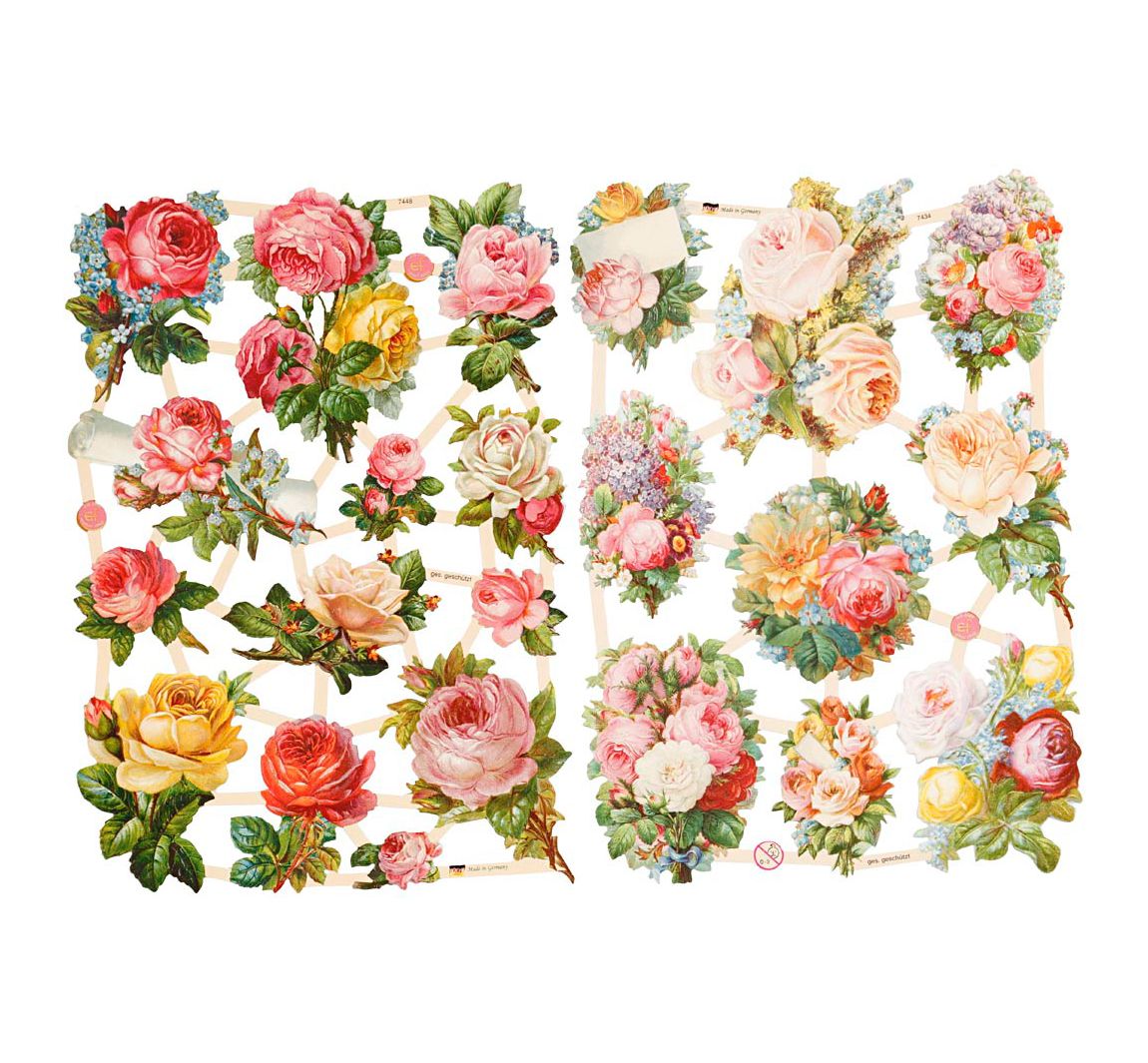 Vintage-Glanzbilder 'Rosen'