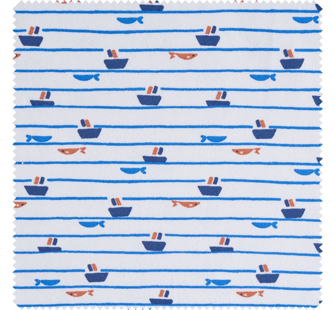 Jersey-Stoff 'Boote und Fische'