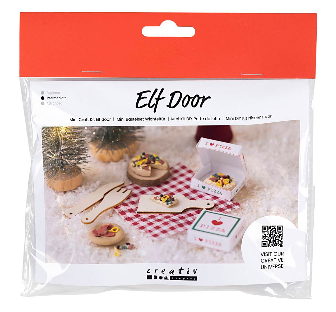 Mini Bastelset Wichteltür 'Pizza'