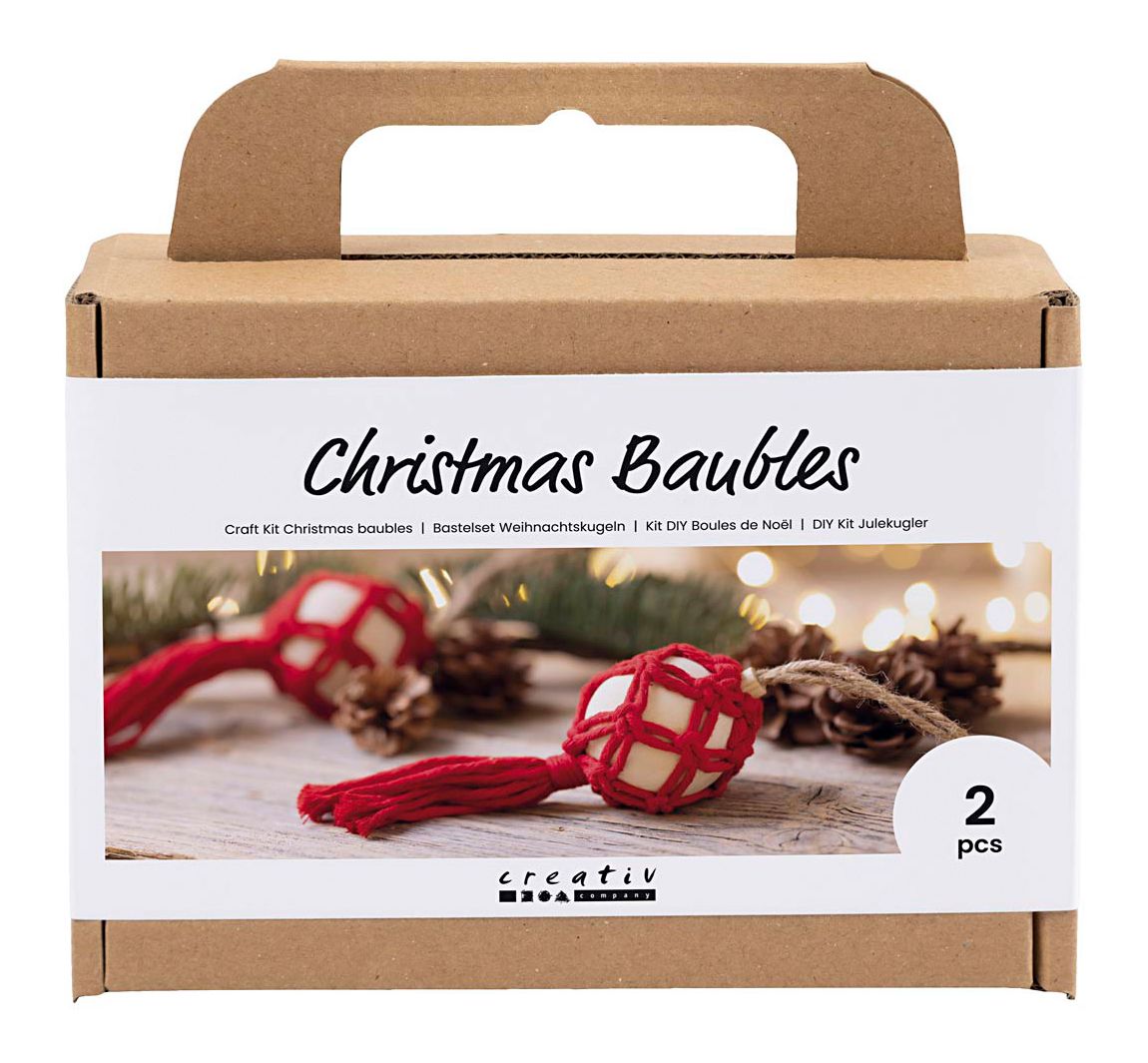 Bastelset Weihnachtskugeln 'Makramee'