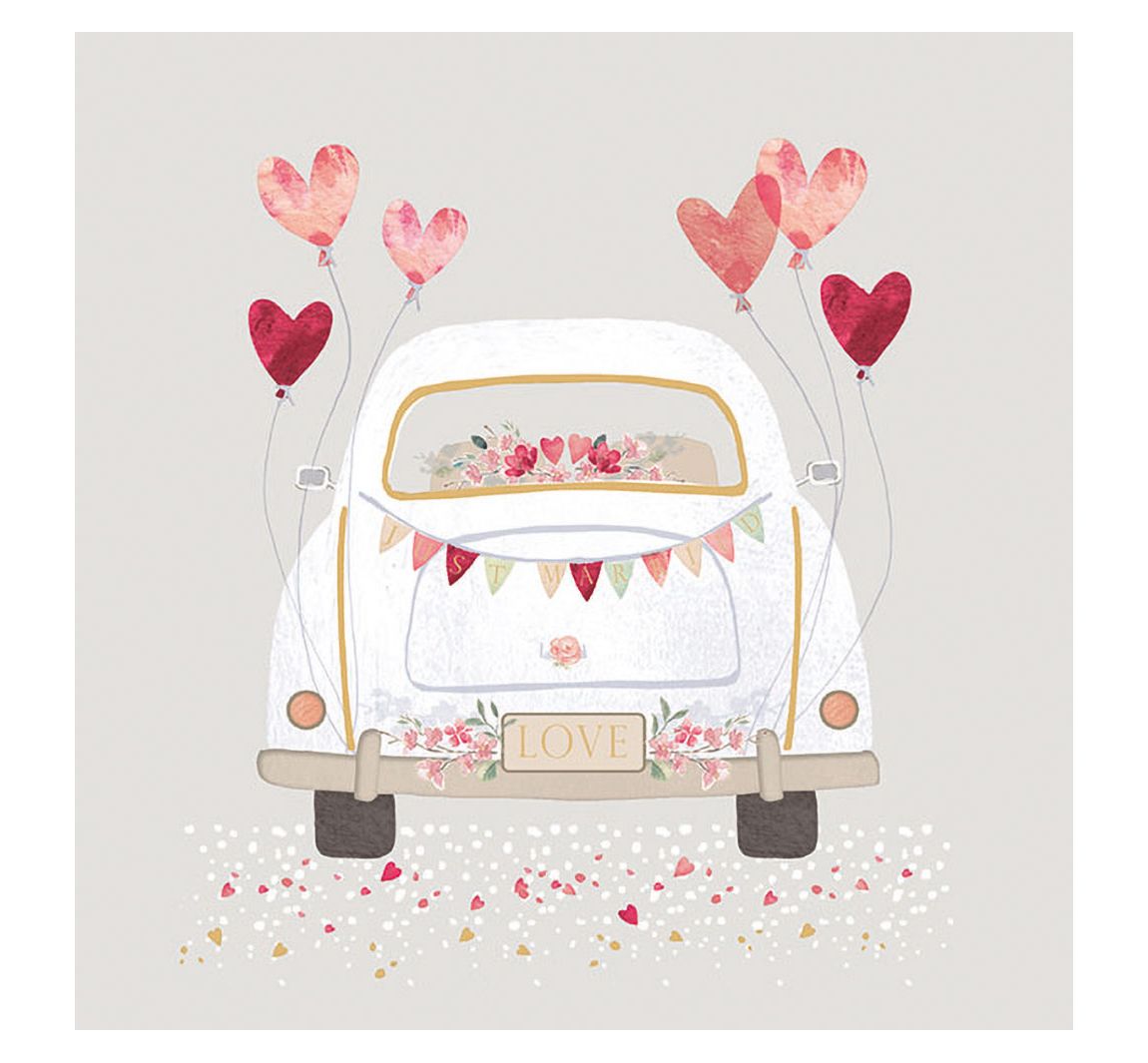 Serviette 'Just Married Car'