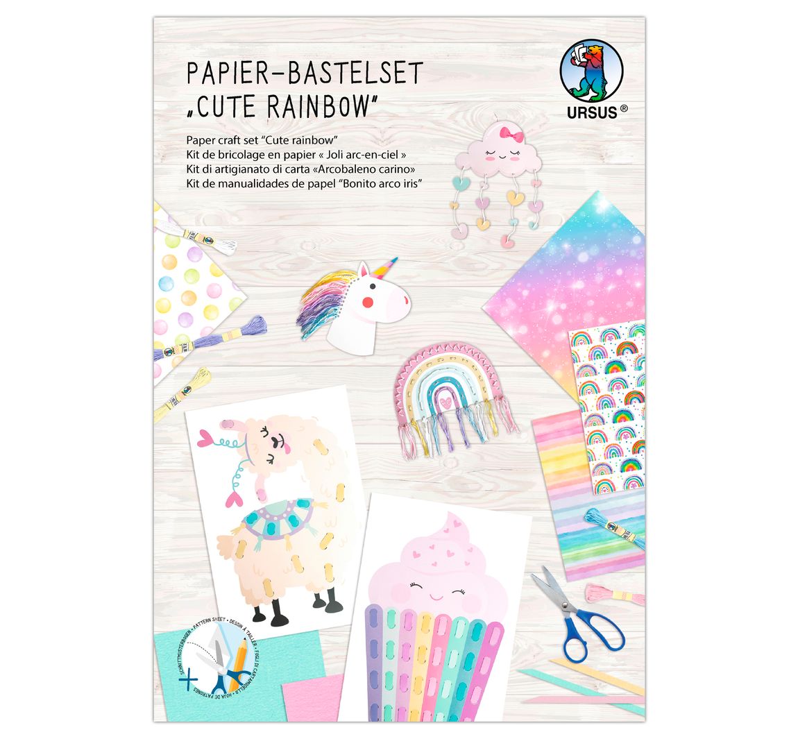Papier-Bastelset 'Cute Rainbow'