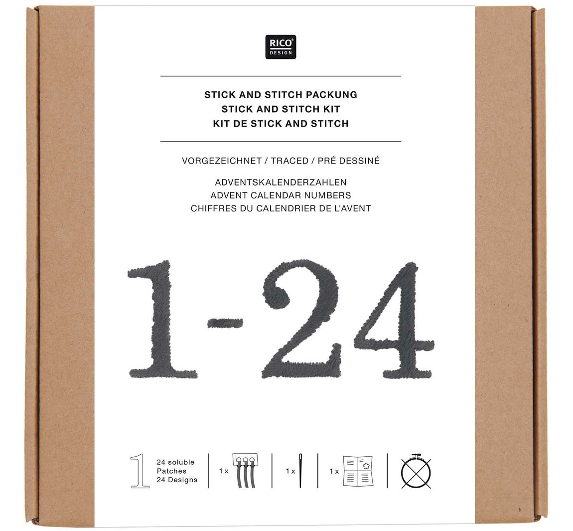 Rico Design Stick & Stitch Packung 'Adventszahlen'
