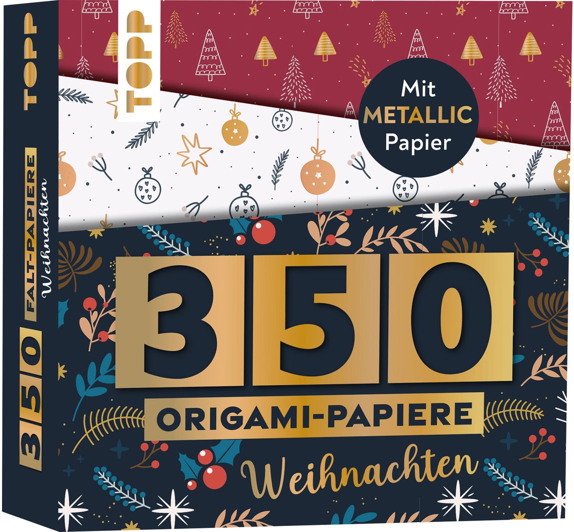 350 Origami-Papiere 'Weihnachten'