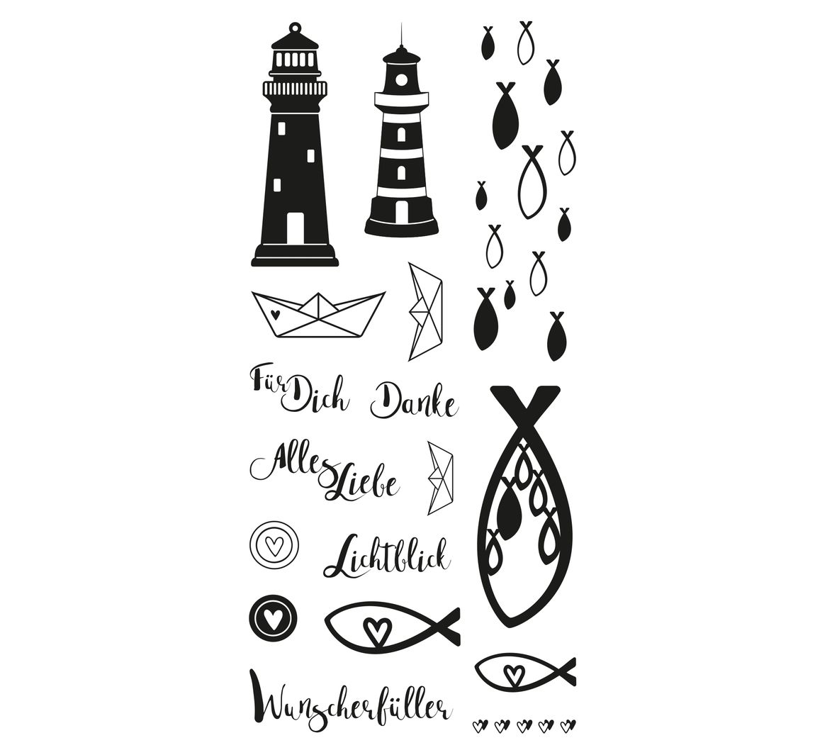 Clear Stamps 'Leuchtturm, Fische & Co'