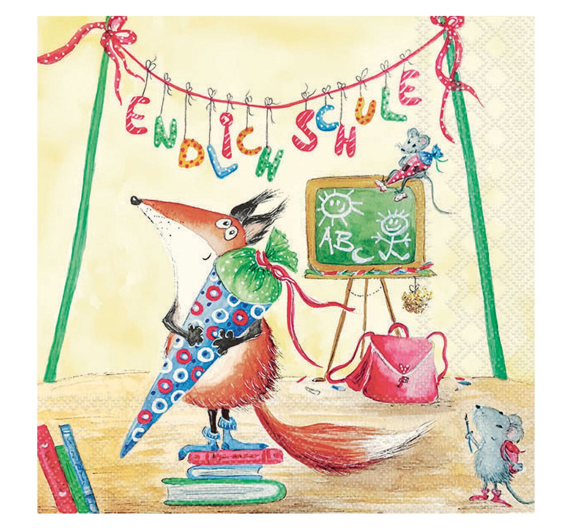 Serviette 'Endlich Schule'