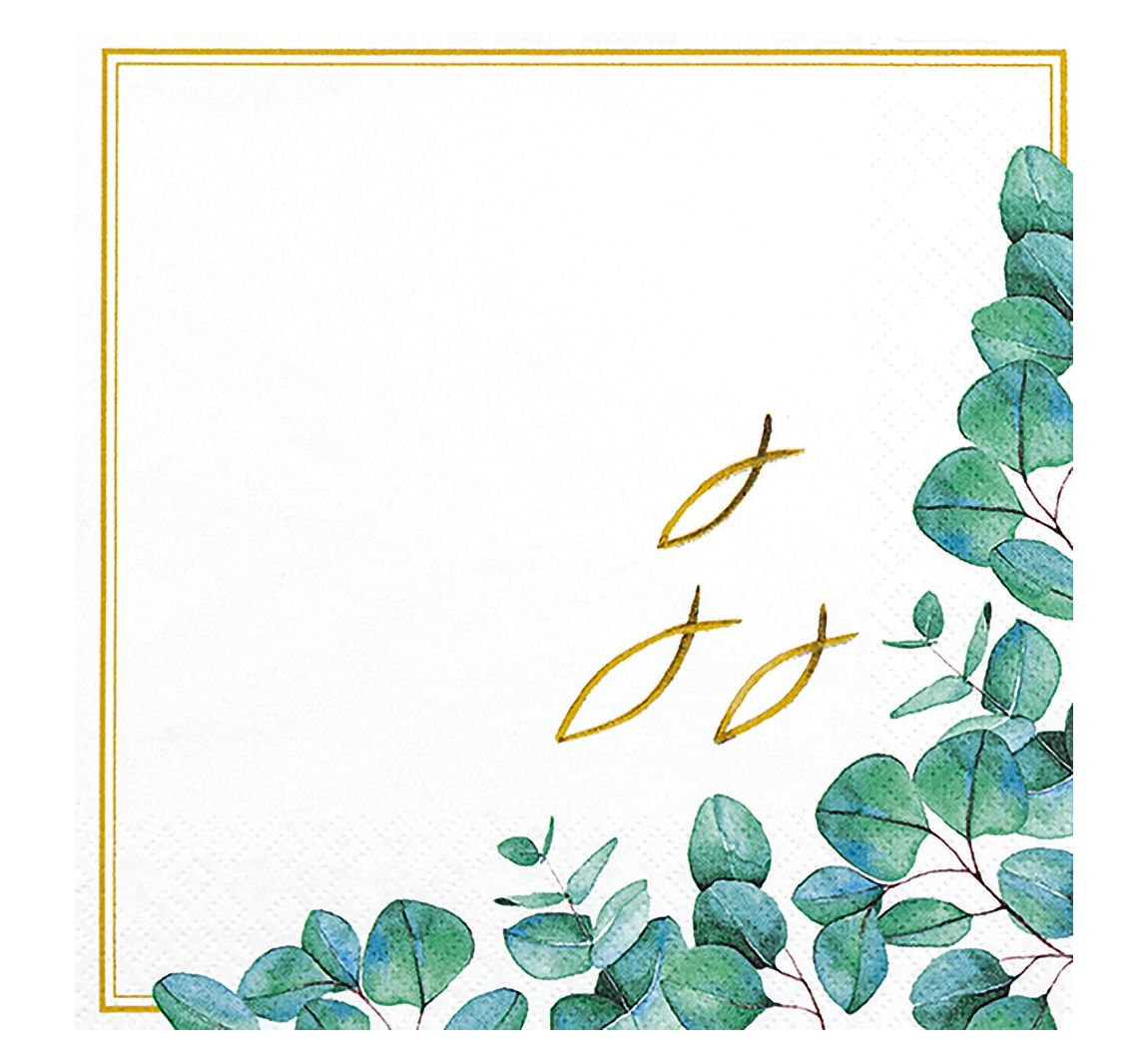 Serviette 'Fische/Eukalyptus'
