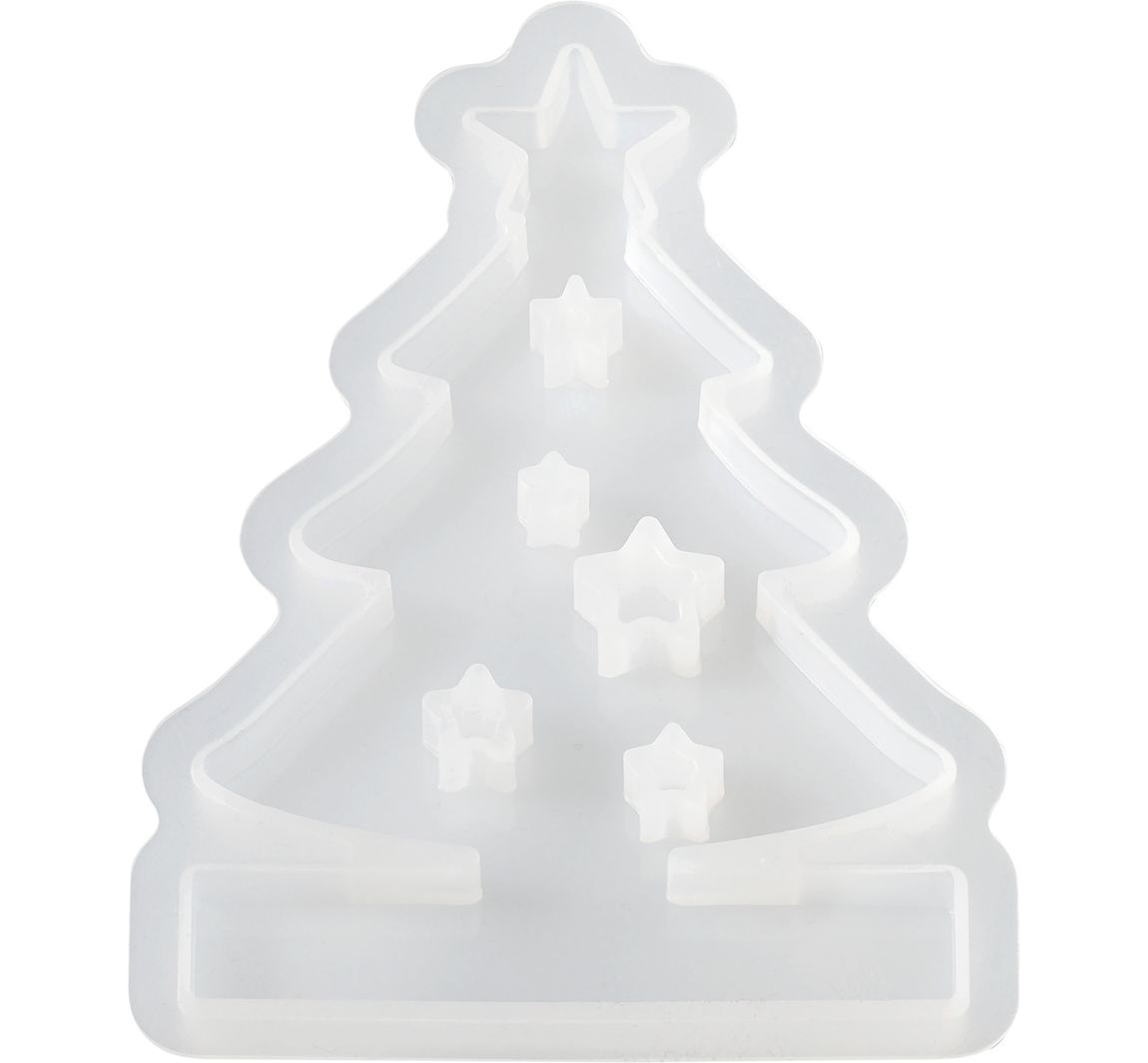 Silikon-Gießform 'Tannenbaum' mit Steckkante