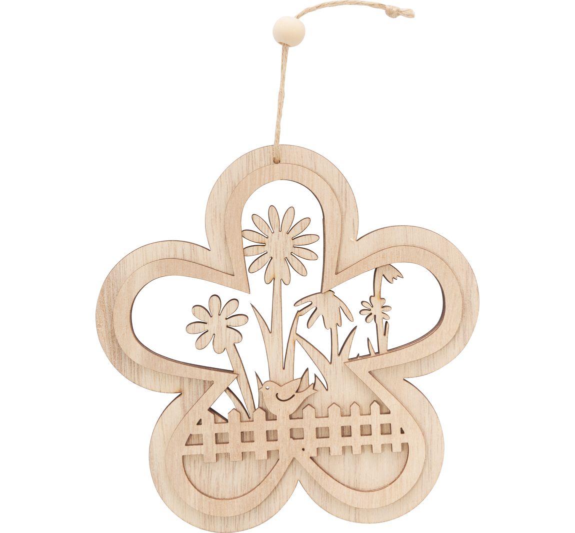 VBS Blumen-Anhänger / Fensterdeko 'Vogel am Gartenzaun'