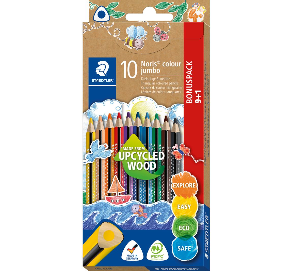 STAEDTLER Noris colour 'Jumbo Buntstifte', 9er-Set + 1 Gratis