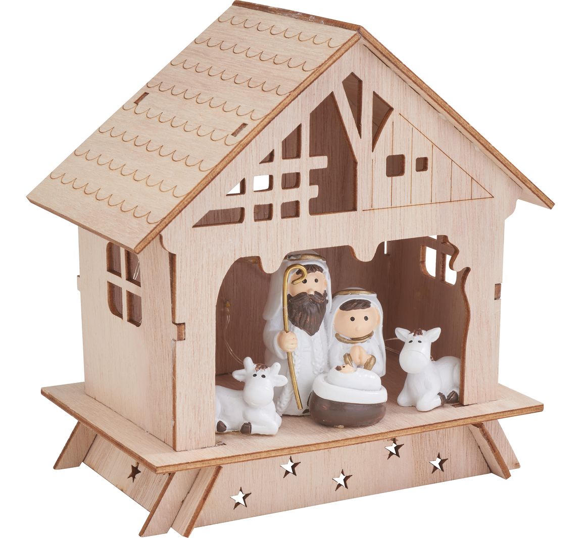 VBS Holz-Steckmotiv 'Krippe mit Figuren'