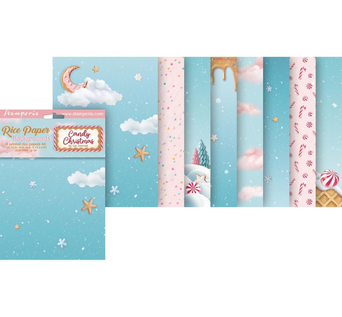 Motiv-Strohseide Backgrounds 'Candy Christmas'