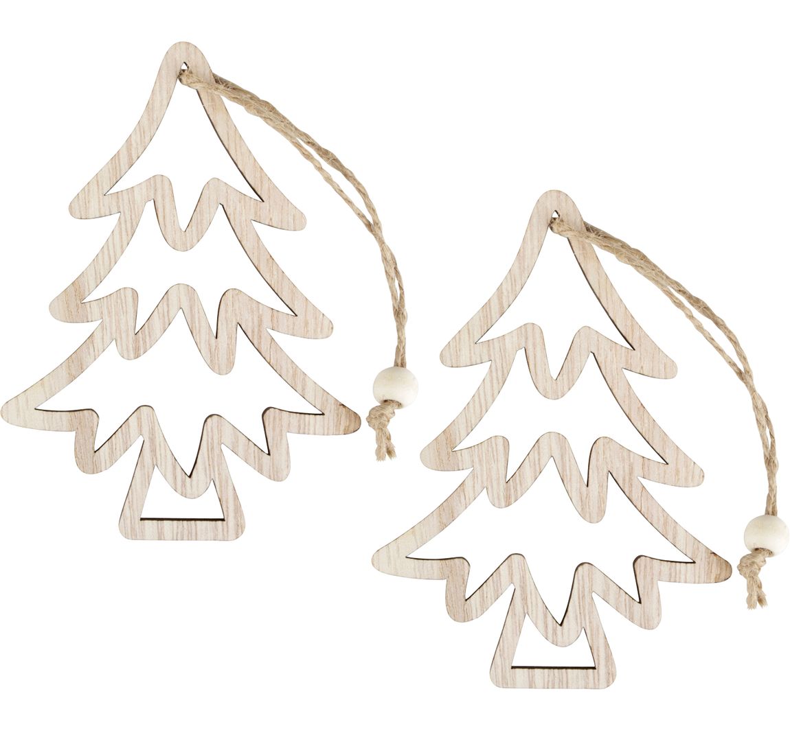 Holz-Anhänger Tannenbaum 'Hollow'