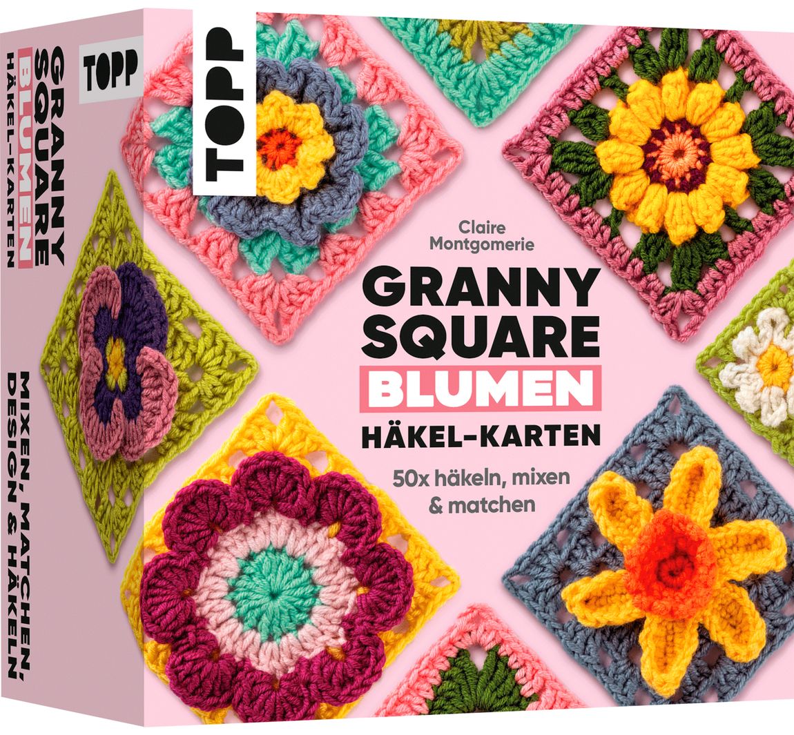 Häkel-Karten Granny Square 'Blumen'